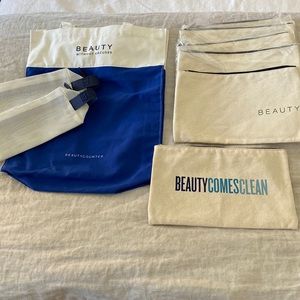 Beautycounter Tote, Makeup and Pouches